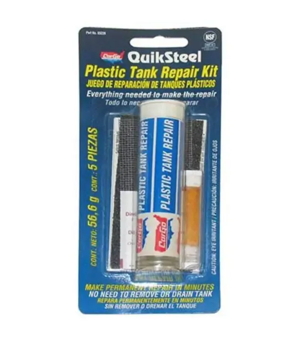Blue Magic 6522KTRI QuikSteel Plastic Tank Repair Kit , White , 2 ounces
