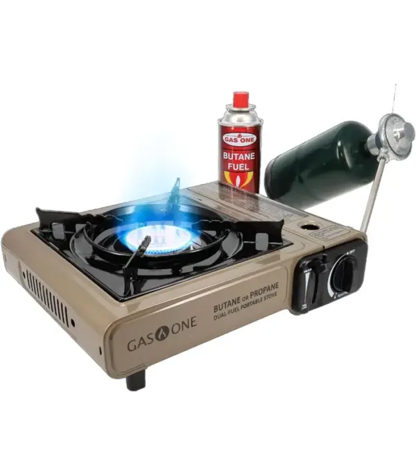 Gas One GS-3400P Propane or Butane Stove Dual Fuel Stove Portable Camping Stove - Patented - with Carrying Case Great for Emergency Preparedness Kit